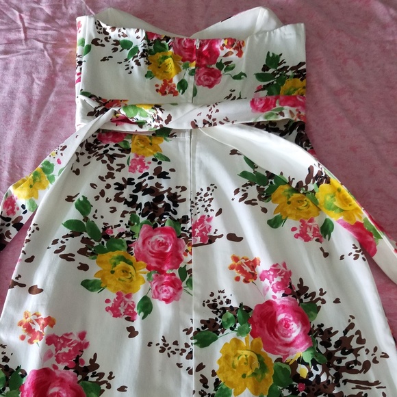 Teeze Me Floral Sweetheart Strapless Dress - Picture 2 of 8